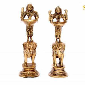 Paavai Villakhu Above Elephant(Pair)-Sr79