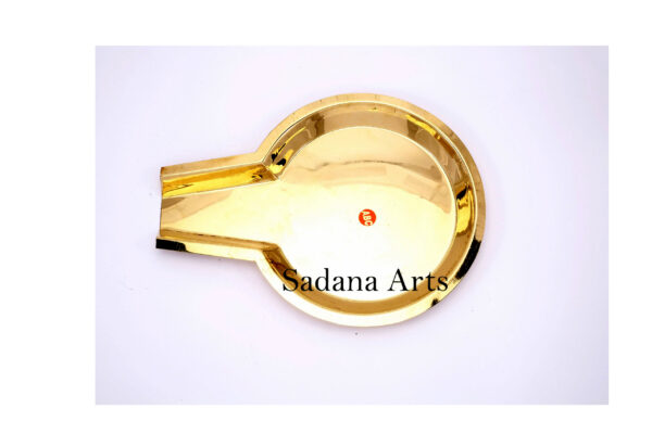 Round Design Brass Abhishek Plate medium