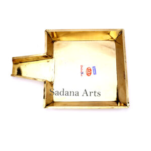 Square Design Brass Abhishek Plate medium