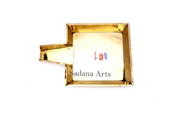 Square Design Brass Abhishek Plate small