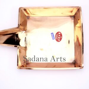 Square Design brass Abhishek Plate big