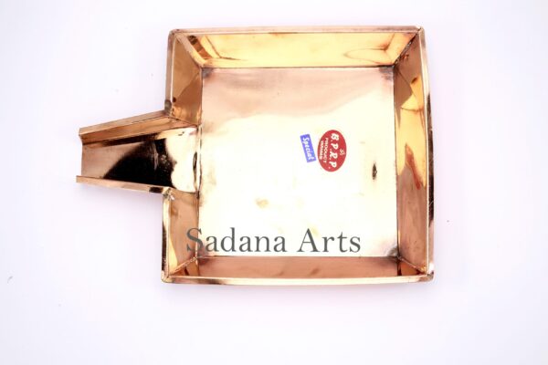 Square Design brass Abhishek Plate big