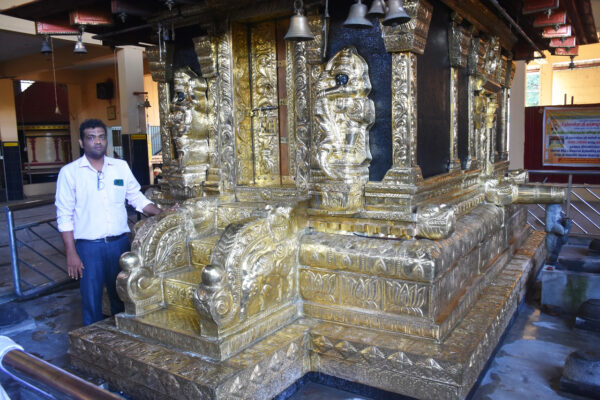Brass covering works for Ayyappan Temple