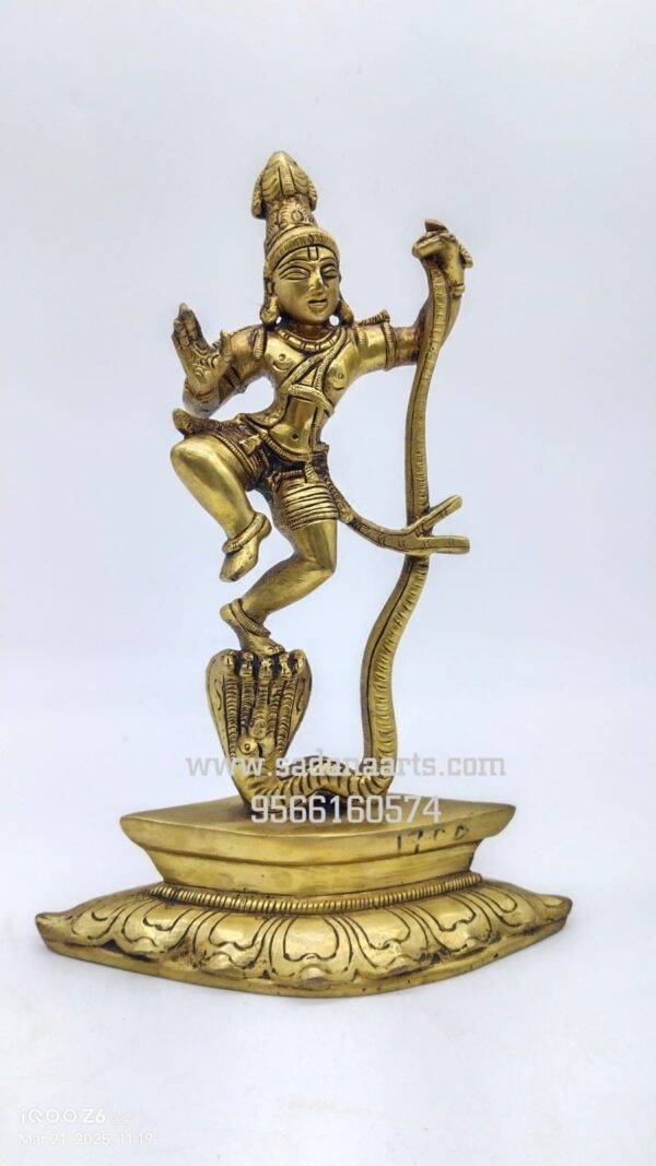 Kalinga Narthana Krishna Idol in brass Dancing Statue Home Decore