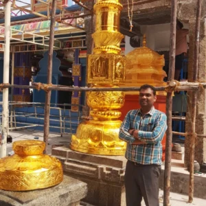 Kodimaram gold plating - Dwajasthambam