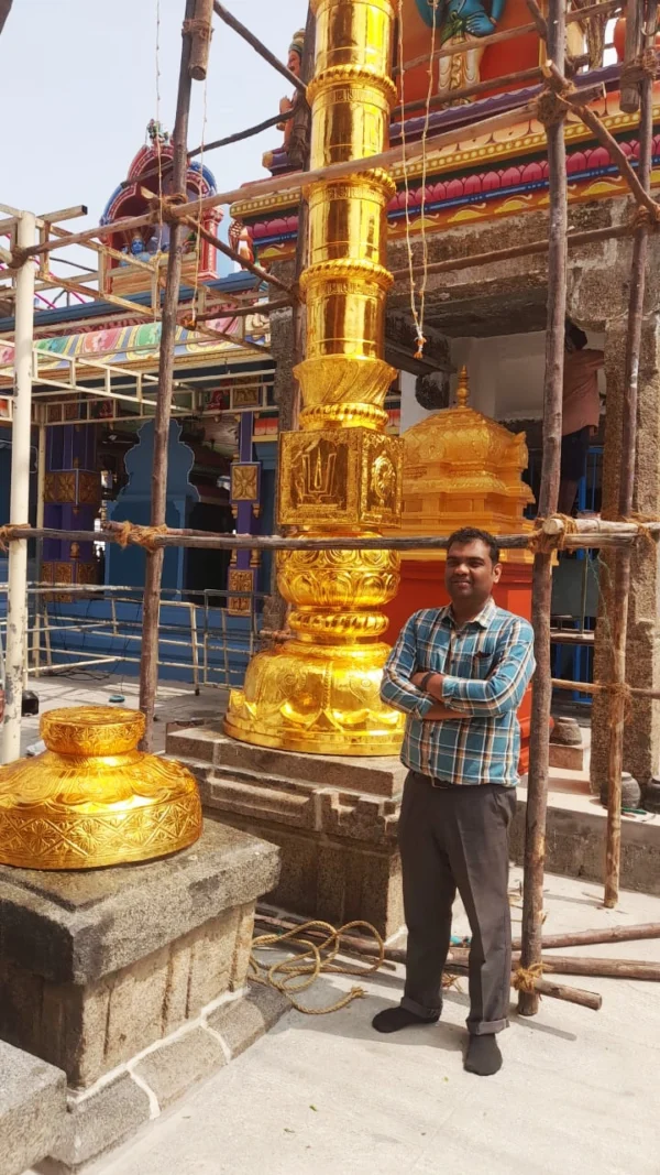 Kodimaram gold plating - Dwajasthambam