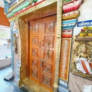 Brass covering work for perumal temple Entrance