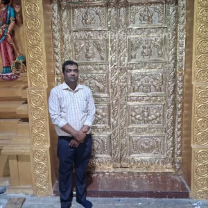 Brass covering work for temple door and pooja rooms